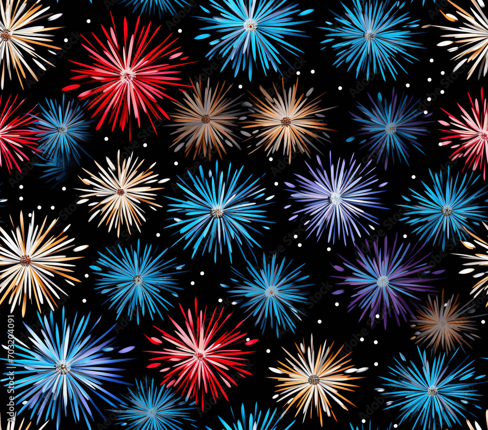 3D Firework Seamless Patterns 3D Firework Seamless Patterns