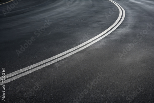Top view, texture of an empty asphalt road, with markings © ty