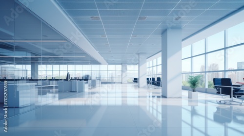 Empty office open space interior. Business conference company background 