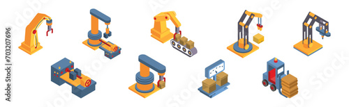 Warehouse and Storehouse Equipment and Object Isometric Vector Set