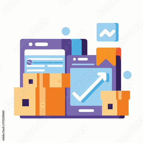 2d vector illustration colorful Land and sea transport techniques, methods and technological tools for transporting and shipping goods and products and logistic 