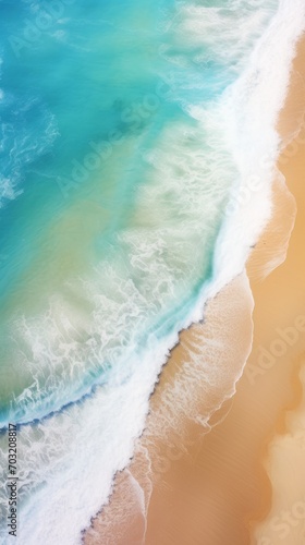 Aerial View of a Beach and Ocean © cac_tus