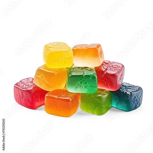 colorful jelly candies isolate on transparency background png 
