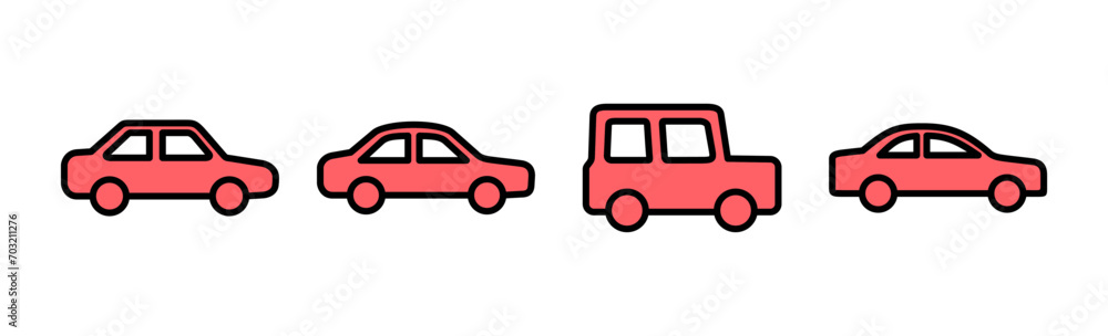 Car icon set illustration. car sign and symbol. small sedan Car icon set illustration. car sign and symbol. small sedan