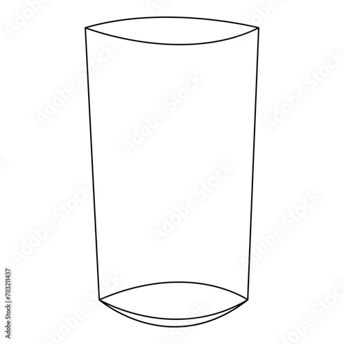 Continuous single line hand drawing icon of glass design and outline vector minimalist illustration