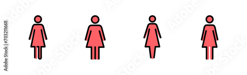 Female icon set illustration. woman sign and symbol