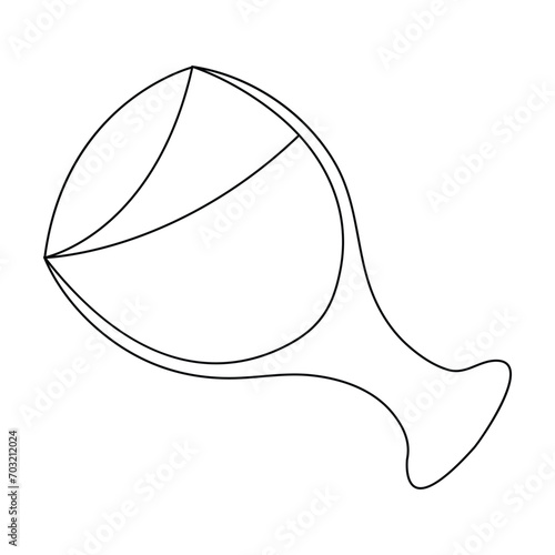  Continuous one line drawing of cocktail, summer fresh drink outline vector illustration and minimalist design
