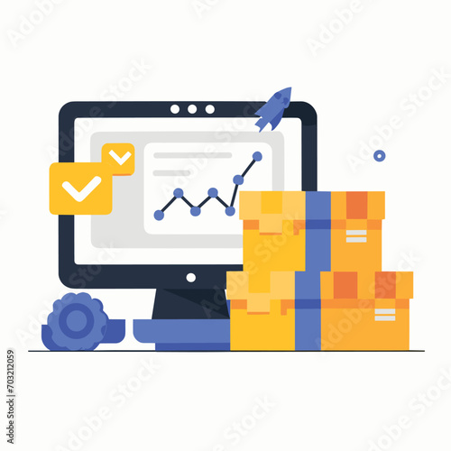 2d vector illustration colorful Land and sea transport techniques, methods and technological tools for transporting and shipping goods and products and logistic 