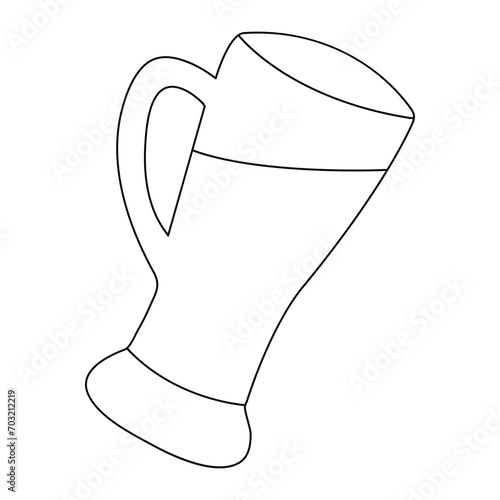  Continuous one line drawing of cocktail, summer fresh drink outline vector illustration and minimalist design