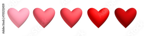 3d style realistic heart icon collection. Beautiful love symbol set