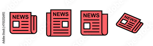 Newspaper icon set illustration. news paper sign and symbolign