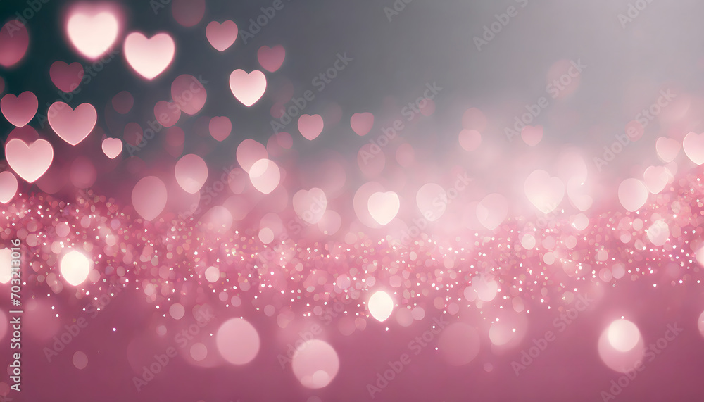 Abstract pink shiny bokeh background. Concept of Valentine's Day. 