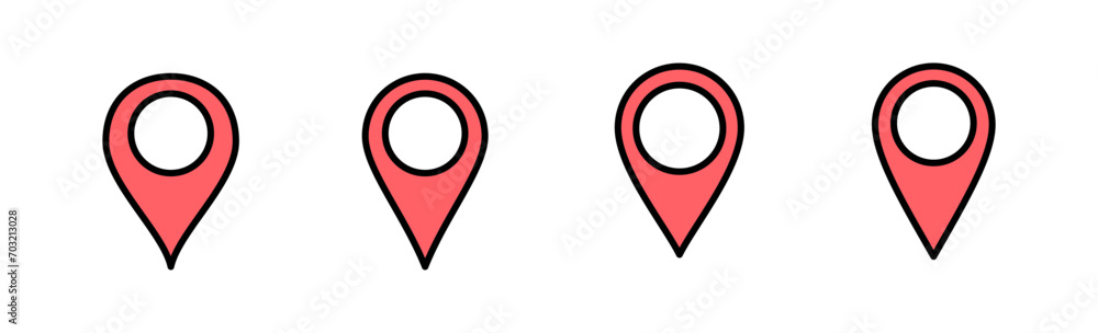 Pin icon set illustration. Location sign and symbol. destination icon. map pin Pin icon set illustration. Location sign and symbol. destination icon. map pin