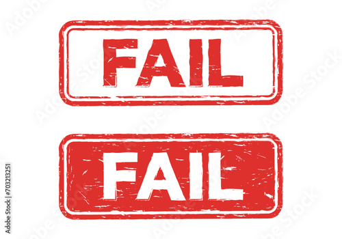 Fail rubber stamp or seal with grunge texture. Vector illustration.