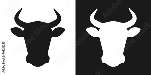 Cow head icon. Bull head silhouette. Vector illustration.