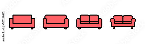 Sofa icon set illustration. sofa sign and symbol. furniture icon