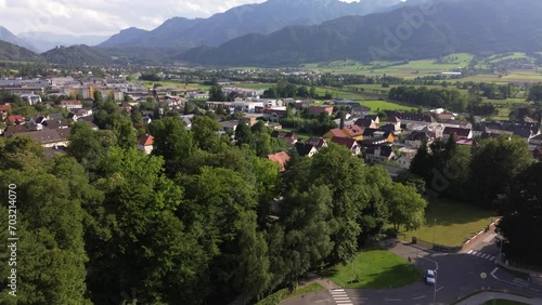 aerial of Kirchdorf and Kremstal valley in Upper Austria photo