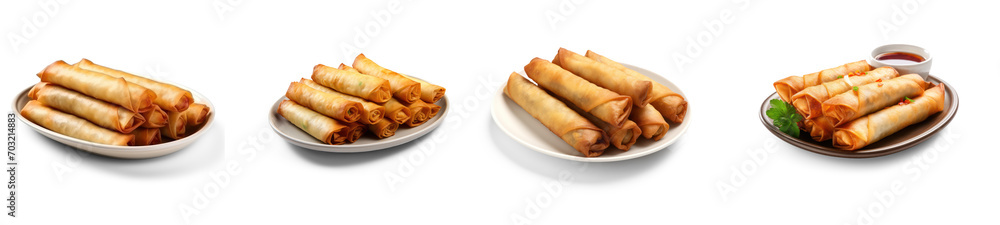 Set of lumpiang luge isolate on transparency background png 