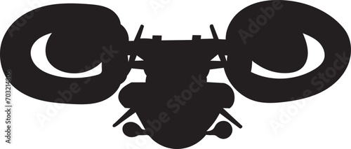 military drone silhouette, on white background vector