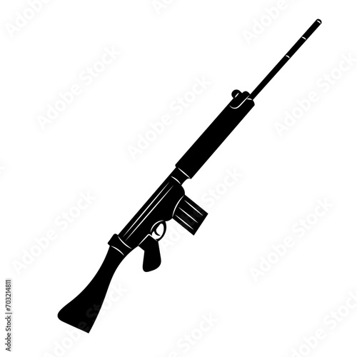 rifle silhouette, isolated on white background vector