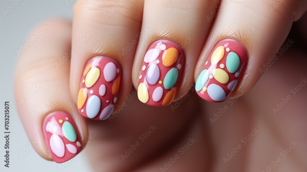 Manicure in candy pattern