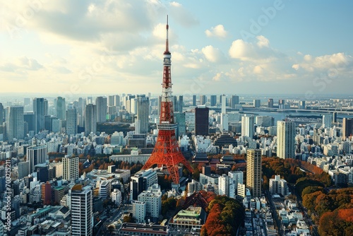 Images of Tokyo japan with a watercolor effect