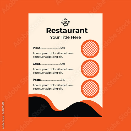 Vector Food Menu Design Template 