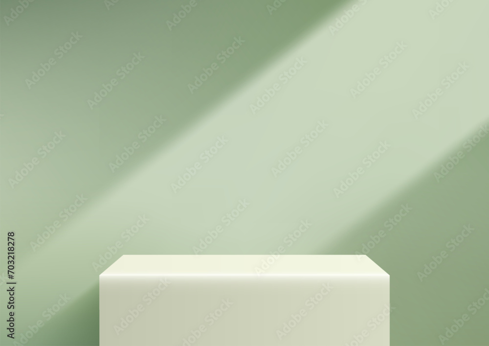 Soft Green 3D Podium Mockup, Minimalist Product Display Platform Soft Green 3D Podium Mockup, Minimalist Product Display Platform