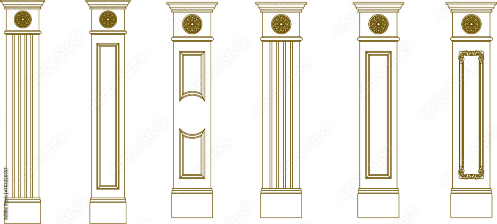Vector sketch illustration illustration of a collection of classic ...
