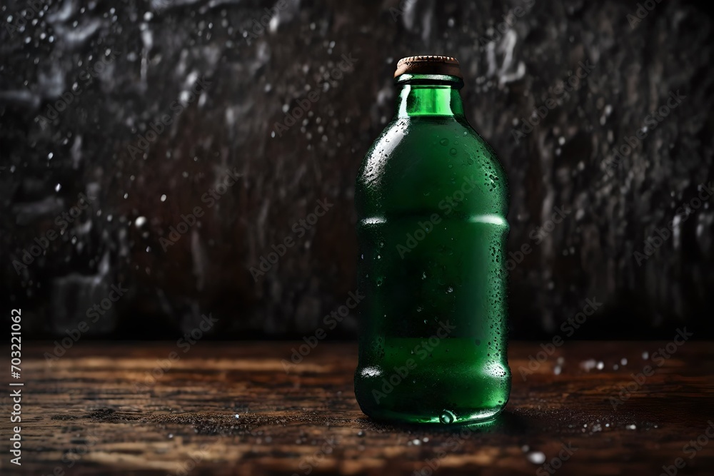 glass bottle beverage template , dark green beverage or beer brand advertising glass bottle beverage template , dark green beverage or beer brand advertising