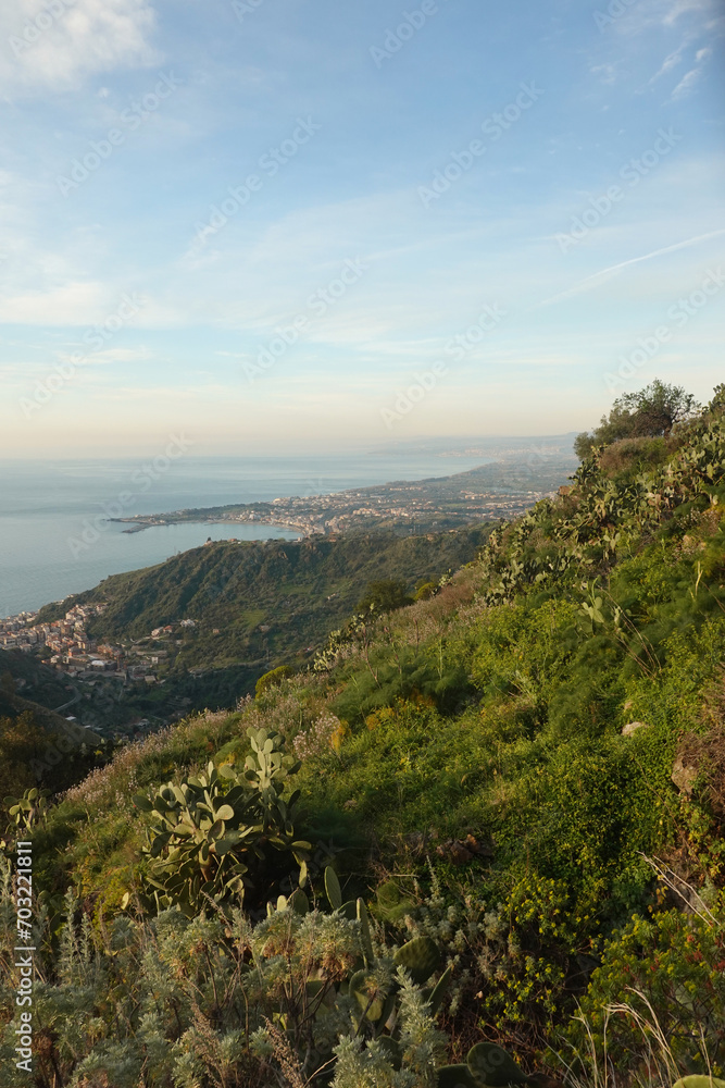 The panorama of Taormina, Sicily, Italy The panorama of Taormina, Sicily, Italy