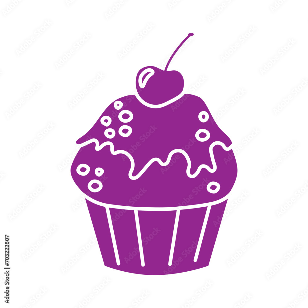 Cupcake icon vector. Cake illustration sign. Sweet symbol or logo. Cupcake icon vector. Cake illustration sign. Sweet symbol or logo.