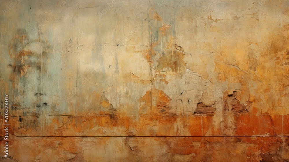 An abstract painting of orange and brown colors