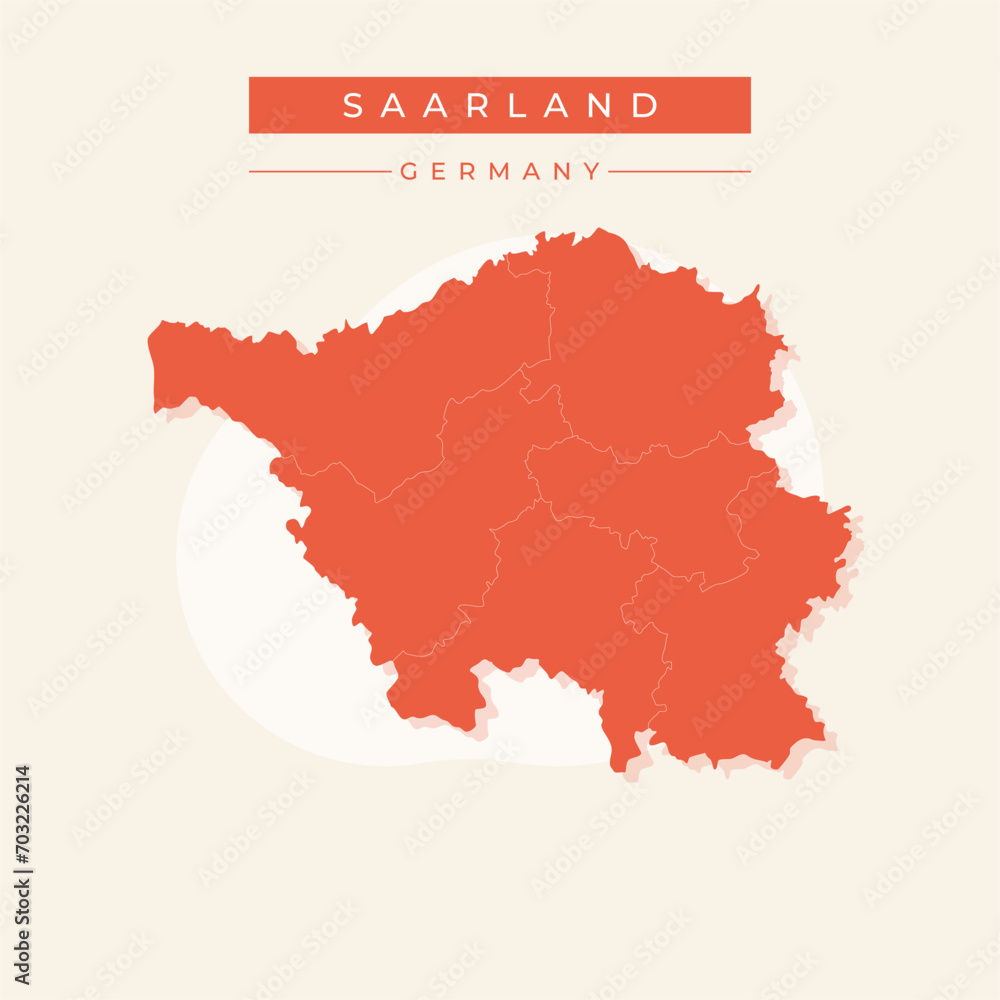 Vector illustration vector of Saarland map Germany