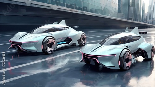 "How Far Ahead: Futuristic Cars on the Aquatic Highway"