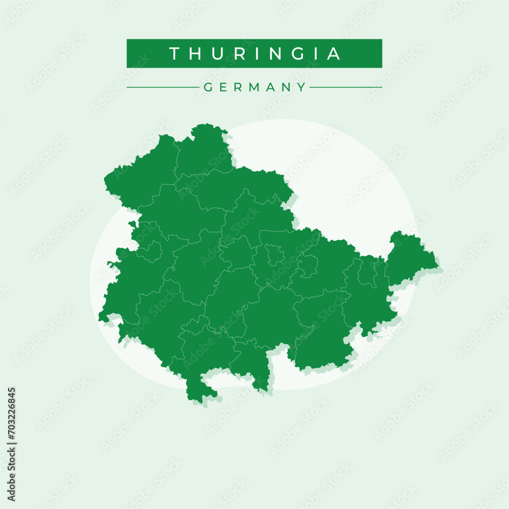 Vector illustration vector of Thuringia map Germany