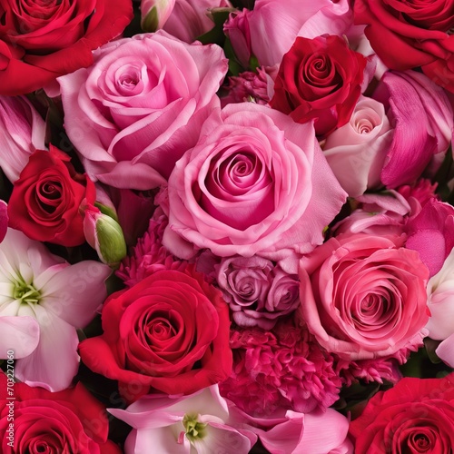Beautiful Pink Flowers on a White Table for Valentine s Day Background