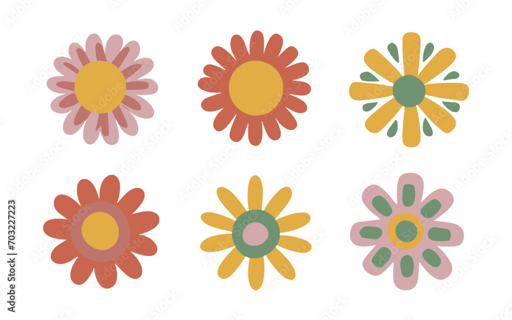 Abstract flowers vector clipart. Spring illustration. Abstract flowers vector clipart. Spring illustration.