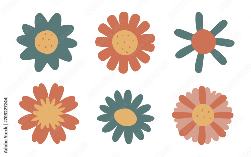 Abstract flowers vector clipart. Spring illustration. Abstract flowers vector clipart. Spring illustration.
