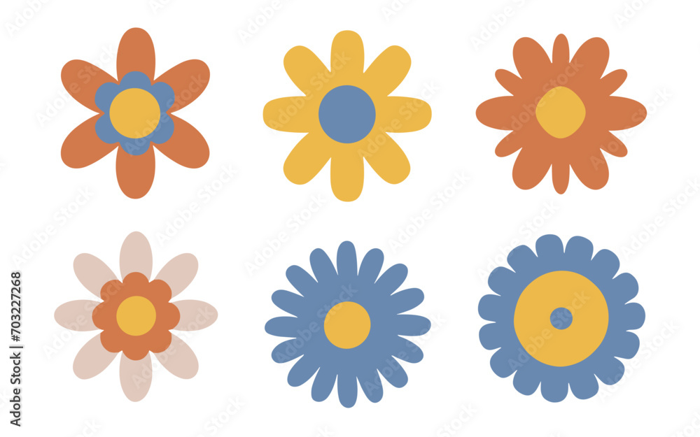 Abstract flowers vector clipart. Spring illustration. Abstract flowers vector clipart. Spring illustration.