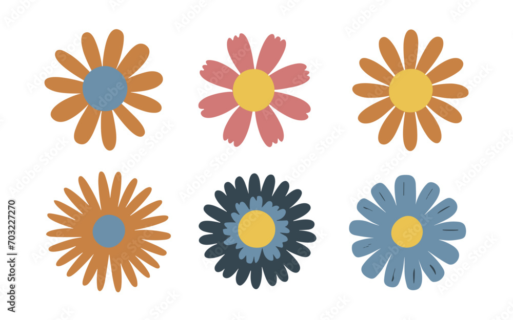 Abstract flowers vector clipart. Spring illustration. Abstract flowers vector clipart. Spring illustration.