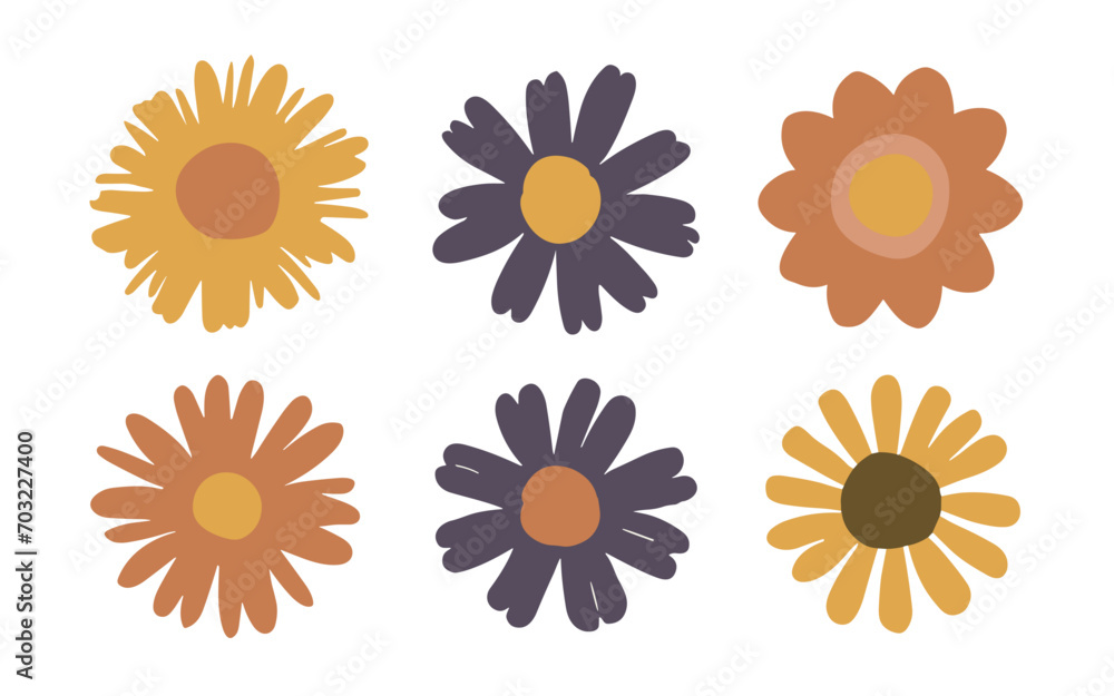 Abstract flowers vector clipart. Spring illustration. Abstract flowers vector clipart. Spring illustration.