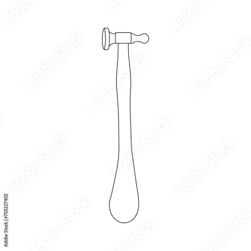Hand drawn Kids drawing Cartoon Vector illustration chasing hammer icon Isolated on White Background