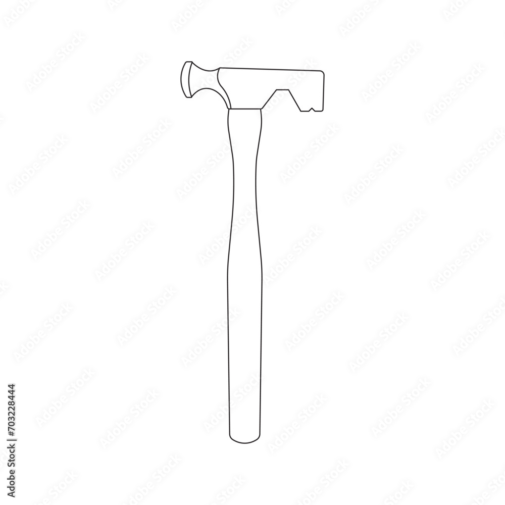 Hand drawn Kids drawing Cartoon Vector illustration drywall hammer icon Isolated on White Background Hand drawn Kids drawing Cartoon Vector illustration drywall hammer icon Isolated on White Background