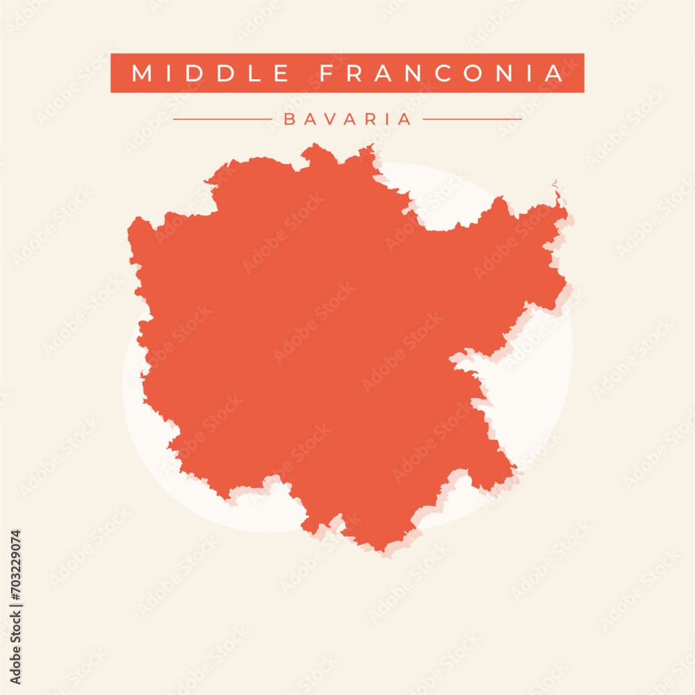 Vector illustration vector of Middle Franconia map Germany