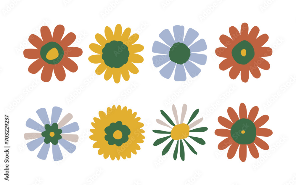 Abstract flowers vector clipart. Spring illustration. Abstract flowers vector clipart. Spring illustration.