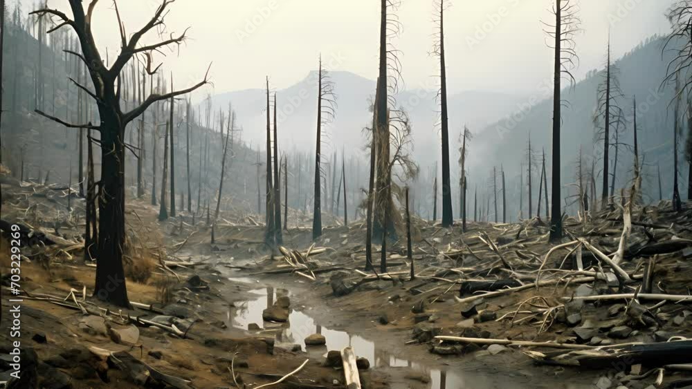 Sickly Trees The wilted and dying trees paint a grim picture of the