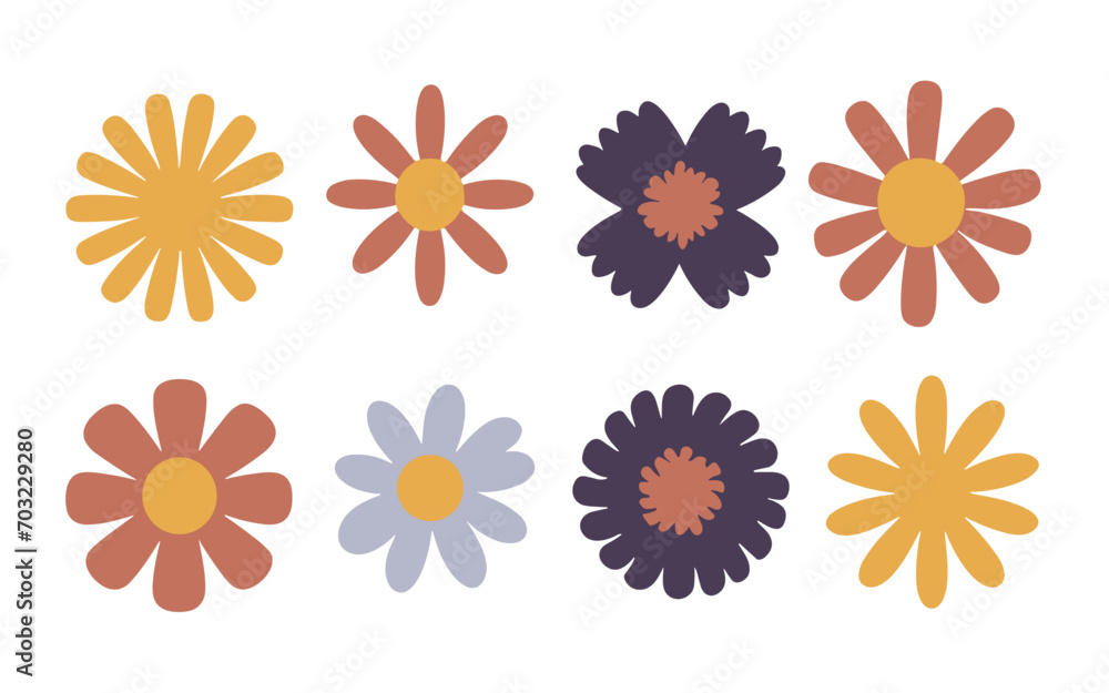 Abstract flowers vector clipart. Spring illustration. Abstract flowers vector clipart. Spring illustration.