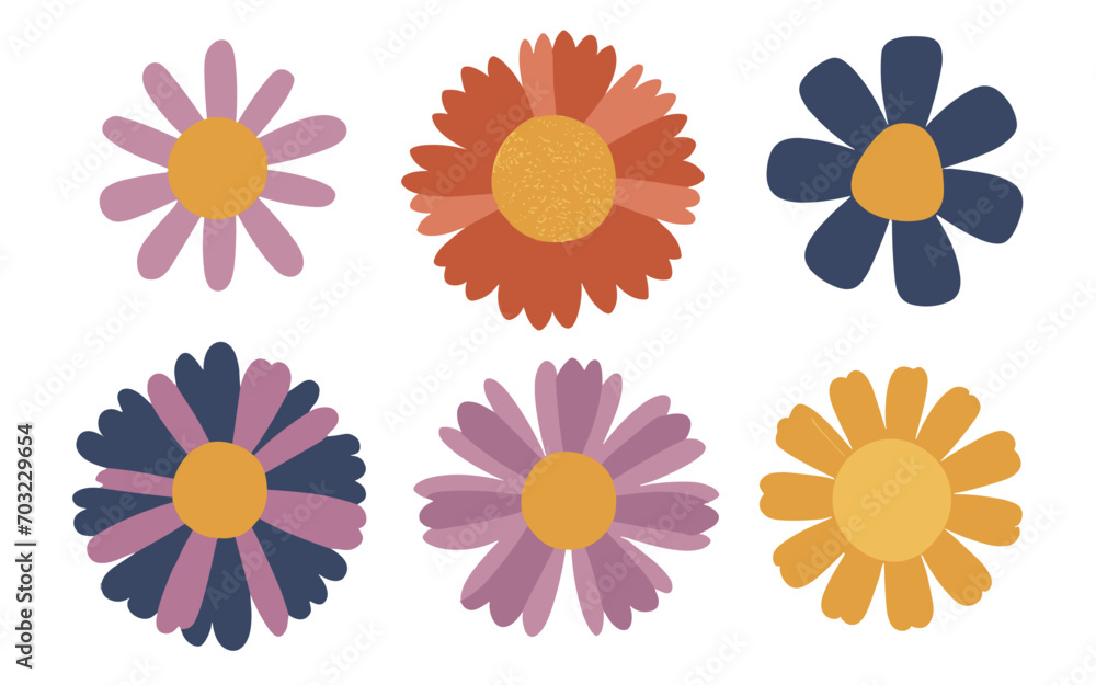 Abstract flowers vector clipart. Spring illustration. Abstract flowers vector clipart. Spring illustration.