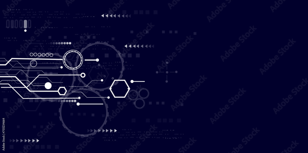 Naklejka premium Vectors Digital technology and science background Quantum computer technologies concepts, large data processing. Futuristic blue circuit board background. 